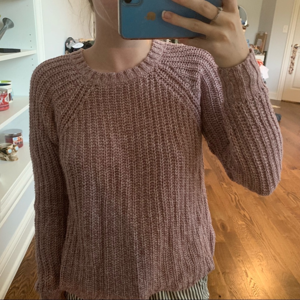 Knitted pink sweater